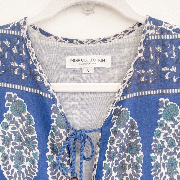 Emerson Fry India Collection Indigo Heirloom Maxi Dress S - Picture 8 of 15